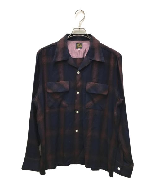 Needles（ニードルズ）Needles (ニードルズ) Classic Shirt - R/W ネイビー×ブラウン サイズ:Lの古着・服飾アイテム