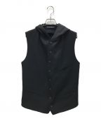 YOHJI YAMAMOTO REGULATIONヨウジヤマモトレギュレーション）の古着「BLACK Hooded vest / ブラックフーデットベスト」｜ブラック