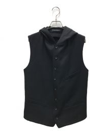 YOHJI YAMAMOTO REGULATION（ヨウジヤマモトレギュレーション）の古着「BLACK Hooded vest / ブラックフーデットベスト」｜ブラック