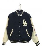 New Eraニューエラ）の古着「COOPERSTOWN NYLON VARSITY JACKET」｜ネイビー×ホワイト