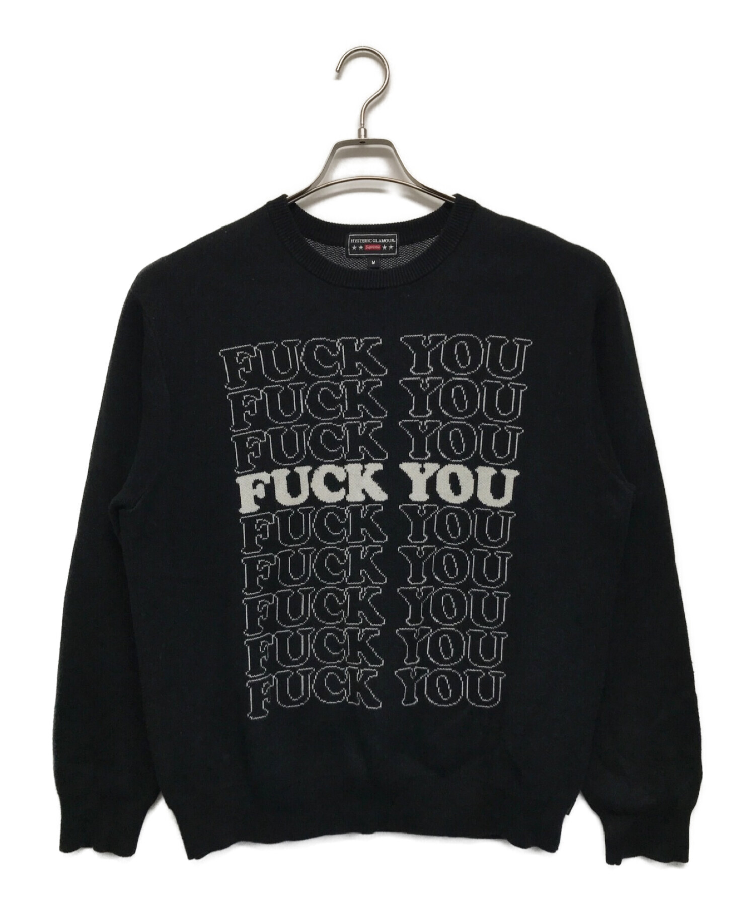 SUPREME × Hysteric Glamour (シュプリーム x ヒステリックグラマー) Fuck You Sweater ブラック  サイズ:SIZE M