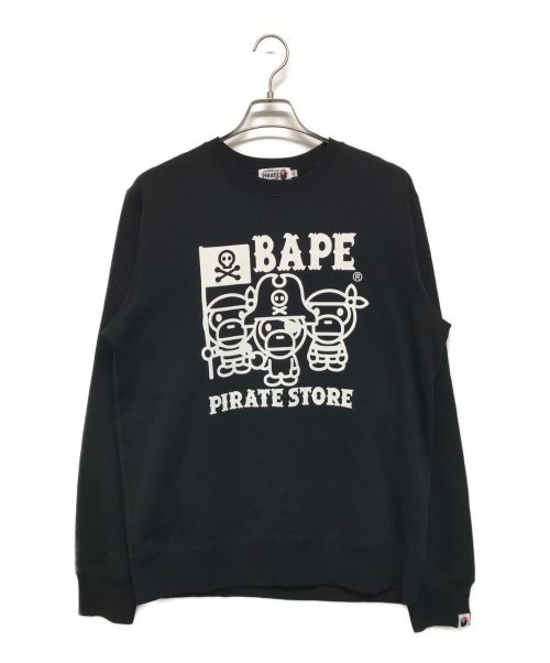 A BATHING APE（アベイシングエイプ）A BATHING APE (アベイシングエイプ) エイプパオレーツストアトレーナー ブラック サイズ:SIZE XLの古着・服飾アイテム