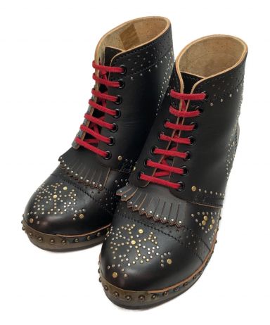 [中古]BURBERRY(バーバリー)のレディース シューズ Riveted Antrim Leather Ankle Boots