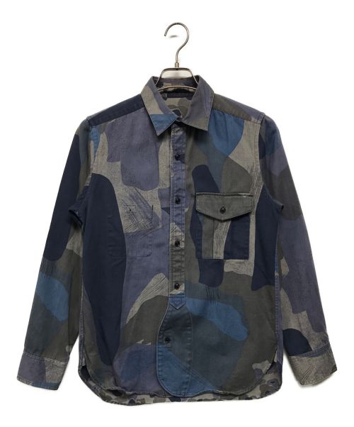 NIGEL CABOURN（ナイジェルケーボン）NIGEL CABOURN (ナイジェルケーボン) REVERSIBLE SHIRT CAMO ネイビー サイズ:SIZE 44の古着・服飾アイテム