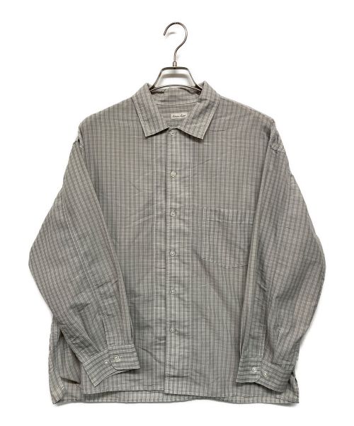 STEVEN ALAN（スティーブンアラン）STEVEN ALAN (スティーブンアラン) T/C CHECK TRIPLE-STICH CAMP COLLAR SHIRT グレー サイズ:Mの古着・服飾アイテム