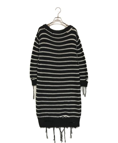 MM6 Maison Margiela（エムエムシックス メゾンマルジェラ）MM6 Maison Margiela (エムエムシックス メゾンマルジェラ) DESTOROID BORDER KNIT DRESS ホワイト×ブラック サイズ:SIZE Sの古着・服飾アイテム