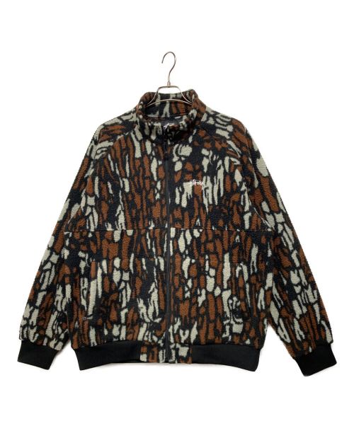 stussy（ステューシー）stussy (ステューシー) Tree Bark Fleece JKT ブラック サイズ:XLの古着・服飾アイテム