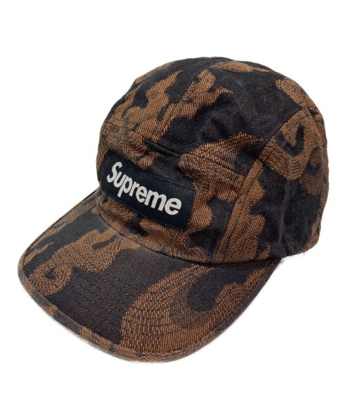 SUPREME（シュプリーム）Supreme (シュプリーム) Flames Jacquard Denim Camp Cap ブラウンの古着・服飾アイテム