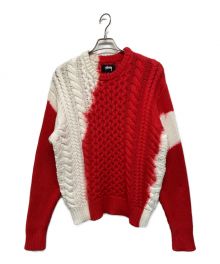 stussy（ステューシー）の古着「Tie Dye FishermanSweater」｜ホワイト×レッド