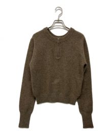 CLANE（クラネ）の古着「W FACE HALF ZIP YAK KNIT TOPS」｜ブラウン