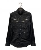 DOLCE & GABBANAドルチェ＆ガッバーナ）の古着「ジップデザインシャツ」｜ブラック