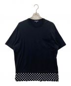 COMME des GARCONS HOMMEコムデギャルソン オム）の古着「ドット切替Tシャツ」｜ブラック