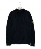 STONE ISLANDストーンアイランド）の古着「ケーブル編みニット」｜ブラック