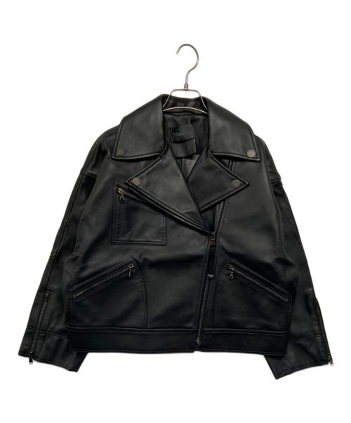 DIESEL Black Gold（ディーゼル ブラック ゴールド）DIESEL Black Gold (ディーゼル ブラック ゴールド) L-HAZELライダースジャケット ブラック サイズ:SIZE 34 未使用品の古着・服飾アイテム