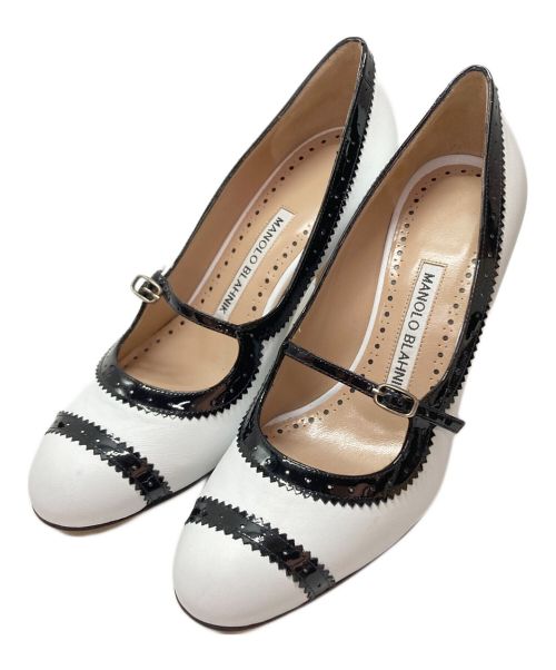 Manolo Blahnik（マノロブラニク）Manolo Blahnik (マノロブラニク) パンプス ホワイト サイズ:SIZE 34 1/2の古着・服飾アイテム