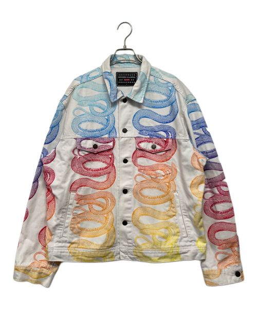 SUPREME（シュプリーム）SUPREME (シュプリーム) Hysteric Glamour (ヒステリックグラマー) Snake Denim Trucker Jacket ホワイト サイズ:SIZE Lの古着・服飾アイテム