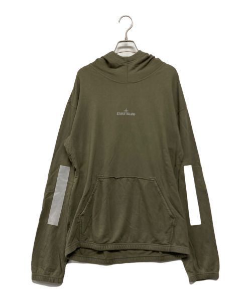 STONE ISLAND（ストーンアイランド）STONE ISLAND (ストーンアイランド) Reflective Hoodie オリーブ サイズ:SIZEMの古着・服飾アイテム