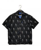 LFYTエルエフワイティー）の古着「WING EMBLEM ALLOVER S/S SHIRT」｜ブラック