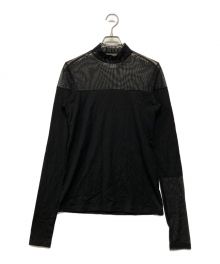 LIMI feu（リミフゥ）の古着「60/2 C SJ+PE TULLE COMBI SWITCHING HIGH NECK T」｜ブラック