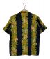 PAPAS (パパス) リネンプリントシャツ【TROPICAL STRIPES】 ブラック×グリーン サイズ:SIZE M 未使用品：13000円