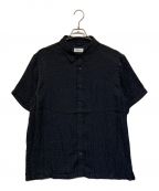 Saturdays NYCサタデーズ ニューヨーク）の古着「Bruce Leopard Jacquard Short Sleeve Shirt」｜ブラック