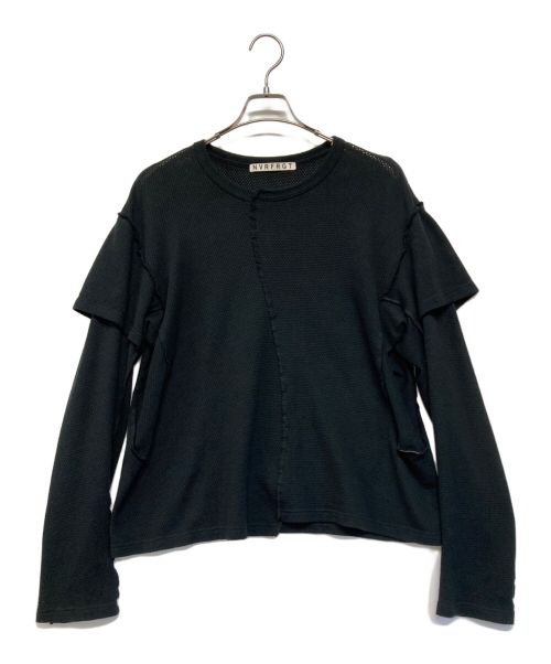 NVRFRGT（ネヴァーフォーゲット）NVRFRGT (ネヴァーフォーゲット) LONG SLEEVE MESH TEE ブラック サイズ:SIZE 2の古着・服飾アイテム