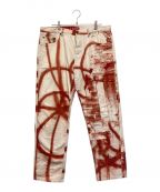 SUPREMEシュプリーム）の古着「Christopher Wool Regular Denim Pants」｜ホワイト×レッド