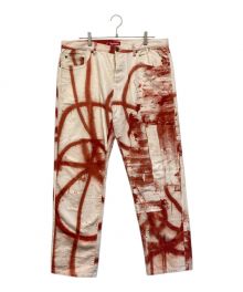 SUPREME（シュプリーム）の古着「Christopher Wool Regular Denim Pants」｜ホワイト×レッド