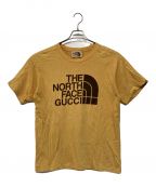 THE NORTH FACE×GUCCIザ ノース フェイス×グッチ）の古着「ダブルネームロゴプリントTシャツ」｜マスタード×ブラウン