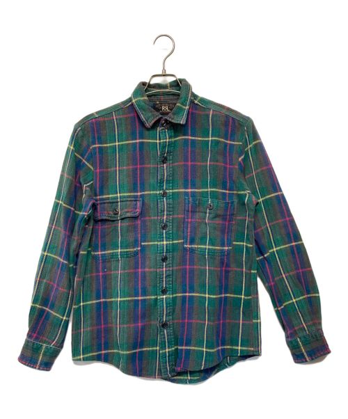 RRL（ダブルアールエル）RRL (ダブルアールエル) チェックシャツ グリーン サイズ:SIZE Mの古着・服飾アイテム