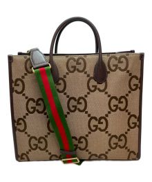 GUCCI（グッチ）の古着「ジャンボGG キャンバストートバッグ」｜ベージュ×ブラウン