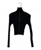 STUDIOUSステュディオス）の古着「Sheer Rib Knit Cardigan」｜ブラック