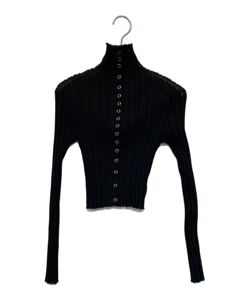 STUDIOUS（ステュディオス）STUDIOUS (ステュディオス) Sheer Rib Knit Cardigan ブラック サイズ:FREEの古着・服飾アイテム