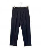 WACKO MARIAワコマリア）の古着「DORMEUIL / STRIPED PLEATED TROUSERS」｜ネイビー×ブラック