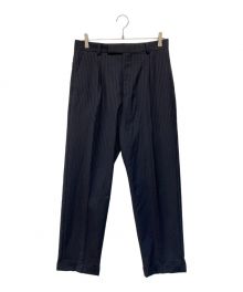 WACKO MARIA（ワコマリア）の古着「DORMEUIL / STRIPED PLEATED TROUSERS」｜ネイビー×ブラック