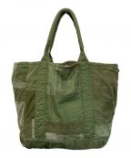 hoboホボ）の古着「CARRY-ALL TOTE L UPCYCLED US ARMY CLOTH」｜カーキ