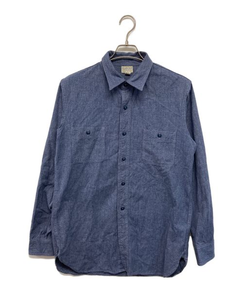 ATLAST & CO（アットラスト）ATLAST & CO (アットラスト) シャンブレーワークシャツ ブルー サイズ:15の古着・服飾アイテム