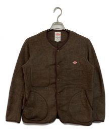 DANTON（ダントン）の古着「FLEECE COLLARLESS JACKET」｜ブラウン