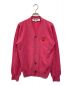 PLAY COMME des GARCONS（プレイ コムデギャルソン）の古着「DOUBLE RED HEART MENS V NECK CARDIGAN」｜ピンク