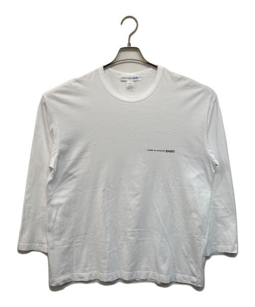 COMME des GARCONS SHIRT（コムデギャルソンシャツ）COMME des GARCONS SHIRT (コムデギャルソンシャツ) ロゴプリントロングスリーブカットソー ホワイト サイズ:Mの古着・服飾アイテム