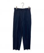 MARKAWAREマーカウェア）の古着「FLAT FRONT TROUSERS SUPER120s WOOL TROPICAL」｜ネイビー