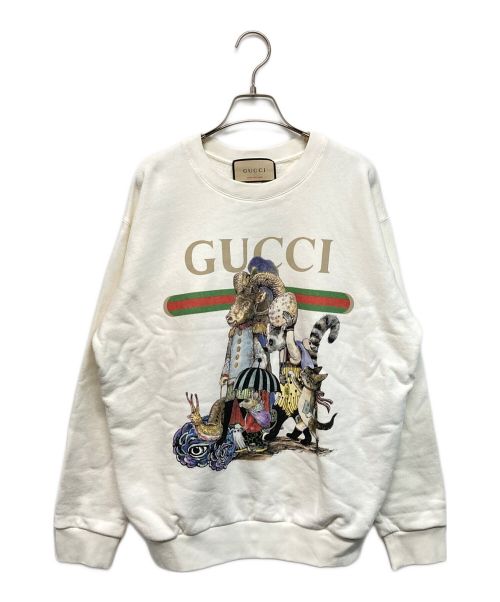 GUCCI（グッチ）GUCCI (グッチ) プリントスウェット ホワイト サイズ:SIZE Sの古着・服飾アイテム