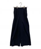 ENFOLDエンフォルド）の古着「SIDE-TUCK WIDE-PANTS」｜ネイビー