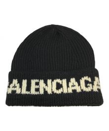 BALENCIAGA（バレンシアガ）の古着「Black Logo Jacquard Beanie」｜ブラック