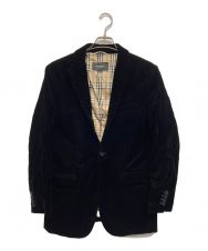 BURBERRY BLACK LABEL (バーバリーブラックレーベル) ベロアテーラードジャケット ブラック サイズ:SIZE M