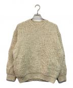 YOKEヨーク）の古着「IRREGULAR KNITTED CREWNECK SWEATER」｜ベージュ