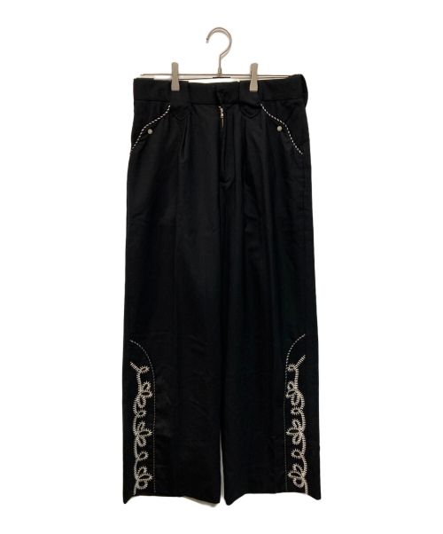 DAIRIKU（ダイリク）DAIRIKU (ダイリク) EMBROIDERY WESTERN SLACKS ブラック サイズ:SIZE 27の古着・服飾アイテム