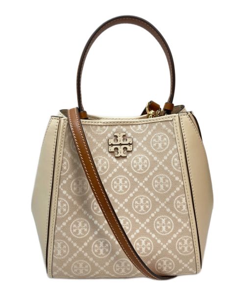 TORY BURCH（トリーバーチ）TORY BURCH (トリーバーチ) マックグロー Tモノグラム スモールバケットバッグ ベージュの古着・服飾アイテム