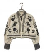 Ameriアメリ）の古着「MEDI VINTAGE FLOWER EMBROIDERY SHIRT」｜ベージュ