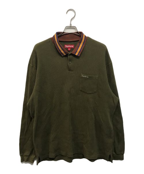 SUPREME（シュプリーム）Supreme (シュプリーム) Thermal L/S Polo Shir オリーブ サイズ:XLの古着・服飾アイテム